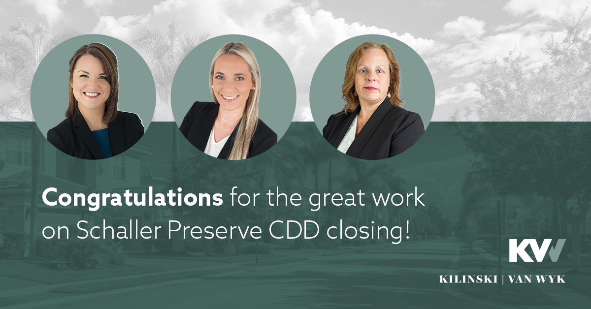 Schaller Community Development District Bond Closing